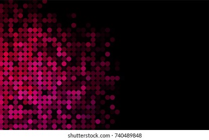 Dark Purple vector illustration which consist of circles. Dotted gradient design for your business. Creative geometric background in halftone style with colored spots.