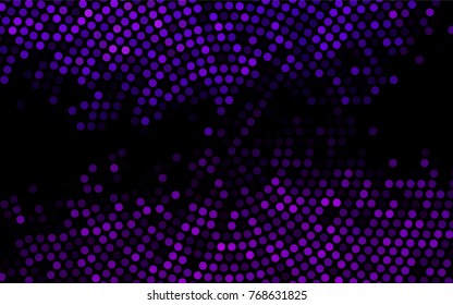 Dark Purple vector illustration which consist of circles. Dotted gradient design for your business. Creative geometric background in halftone style with colored spots.