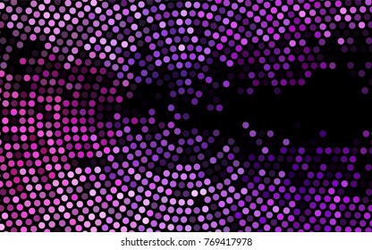 Dark Purple vector illustration which consist of circles. Dotted gradient design for your business. Creative geometric background in halftone style with colored spots.