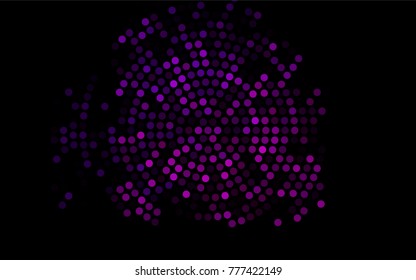 Dark Purple vector illustration which consist of circles. Dotted gradient design for your business. Creative geometric background in halftone style with colored spots.