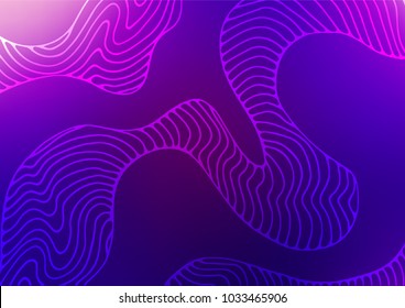 Dark Purple vector indian curved pattern. Shining colored illustration with doodles in Arabic style. A new texture for your design.