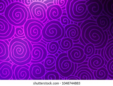 Dark Purple vector indian curved texture. Sketchy hand drawn doodles on blurred background. A completely new design for your business.