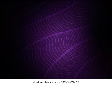 Dark Purple vector indian curved pattern. Decorative shining illustration with doodles on abstract template. Hand painted design for web, leaflet, textile.