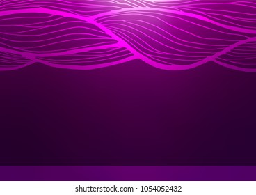 Dark Purple vector indian curved background. Ethnic elegant natural pattern with gradient. Brand-new design for your business.