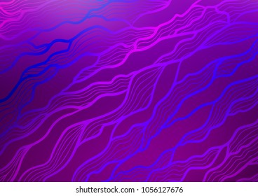 Dark Purple vector indian curved pattern. Glitter abstract illustration with doodles and Zen tangles. The completely new template can be used for your brand book.