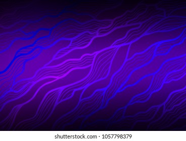 Dark Purple vector indian curved template. Shining colored illustration with doodles in Zen tangle style. A new texture for your design.