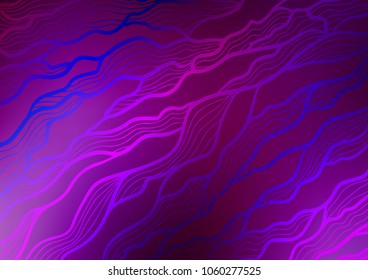 Dark Purple vector indian curved template. Colorful abstract illustration with lines in Asian style. The doodle design can be used for your web site.