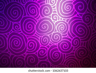 Dark Purple vector indian curved pattern. Colorful abstract illustration with lines in Asian style. A new texture for your design.