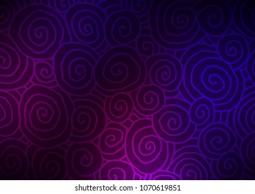 Dark Purple vector indian curved texture. Brand-new colored illustration in blurry style with doodles. Brand-new design for your business.