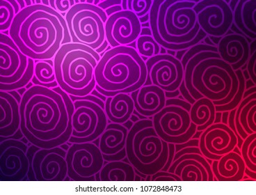Dark Purple vector indian curved pattern. Blurred decorative design in Indian style with Zen tangles. The elegant pattern can be used as a part of a brand book.
