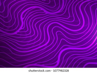 Dark Purple vector indian curved background. Modern geometrical abstract illustration with doodles. The pattern can be used for heads of websites and designs.
