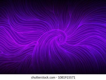 Dark Purple vector indian curved template. Colorful abstract illustration with lines in Asian style. The doodle design can be used for your web site.