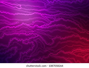Dark Purple vector indian curved template. Modern geometrical abstract illustration with doodles. The textured pattern can be used for website.