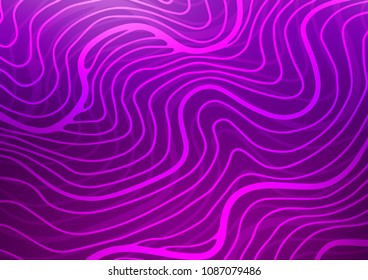 Dark Purple vector indian curved pattern. Ethnic elegant natural pattern with gradient. The pattern can be used for wallpapers and coloring books.