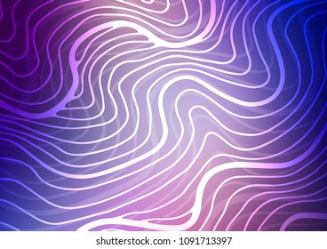 Dark Purple vector indian curved texture. Doodles on blurred abstract background with gradient. The textured pattern can be used for website.
