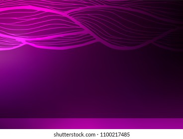 Dark Purple vector indian curved background. An elegant bright illustration with lines in Natural style. A completely new design for your business.