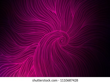 Dark Purple vector indian curved background. Brand-new colored illustration in blurry style with doodles. The textured pattern can be used for website.