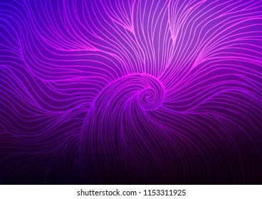 Dark Purple vector indian curved background. Geometric doodle illustration in Origami style with gradient. The pattern can be used for coloring books and pages for kids.
