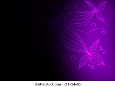 Dark Purple vector indian curved background. Geometric doodle illustration in Origami style with gradient. The elegant pattern can be used as a part of a brand book.