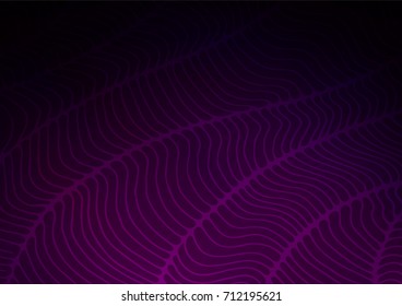 Dark Purple vector indian curved background. Colorful abstract illustration with lines in Asian style. A new texture for your design.