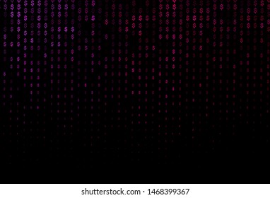 Dark Purple vector layout with banking symbols. Abstract illustration with colored financial digital symbols. The pattern can be used as ads, poster, banner for payments.