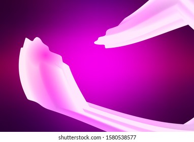 Dark Purple vector layout with bent lines. Creative illustration in halftone style with gradient. Colorful wave pattern for your design.
