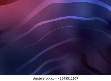 Dark Purple vector layout with bent lines. Brand new colorful illustration in curved style. Pattern for your design.