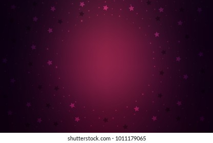 Dark Purple vector layout with bright stars. Modern geometrical abstract illustration with stars. The pattern can be used for new year ad, booklets.