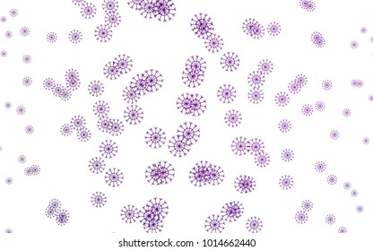 Dark Purple vector layout with bright snowflakes. Glitter abstract illustration with crystals of ice. The pattern can be used for new year leaflets.