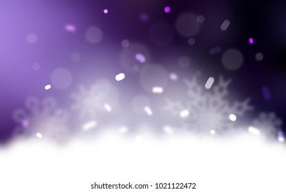 Dark Purple vector layout with bright snowflakes. Glitter abstract illustration with crystals of ice. The pattern can be used for new year leaflets.