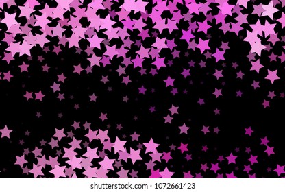 Dark Purple vector layout with bright stars. Glitter abstract illustration with colored stars. The pattern can be used for wrapping gifts.