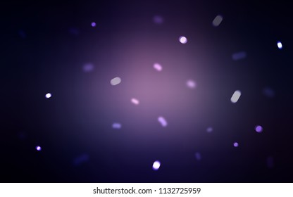 Dark Purple vector layout with bright snowflakes. Glitter abstract illustration with crystals of ice. New year design for your business advert.