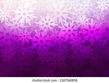Dark Purple vector layout with bright snowflakes. Glitter abstract illustration with crystals of ice. The pattern can be used for year new  websites.