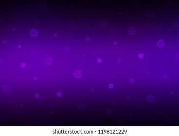 Dark Purple vector layout with bright snowflakes. Shining colored illustration with snow in christmas style. New year design for your ad, poster, banner.