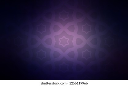 Dark Purple vector layout with bright stars. Glitter abstract illustration with colored stars. Pattern for websites, landing pages.