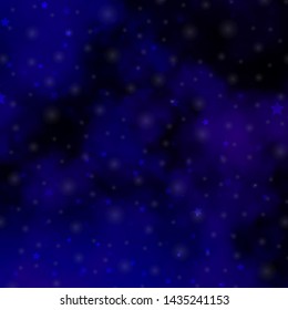 Dark Purple vector layout with bright stars. Modern geometric abstract illustration with stars. Theme for cell phones.