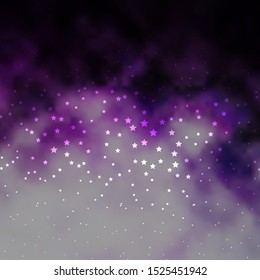 Dark Purple vector layout with bright stars. Colorful illustration in abstract style with gradient stars. Design for your business promotion.