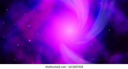 Dark Purple vector layout with bright stars. Modern geometric abstract illustration with stars. Pattern for websites, landing pages.