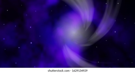 Dark Purple vector layout with bright stars. Modern geometric abstract illustration with stars. Pattern for websites, landing pages.