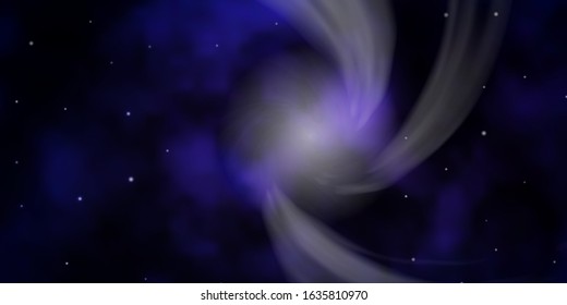 Dark Purple vector layout with bright stars. Blur decorative design in simple style with stars. Best design for your ad, poster, banner.