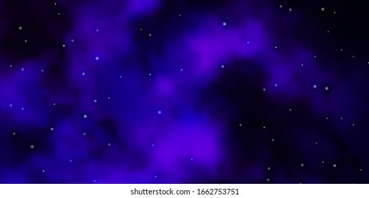 Dark Purple vector layout with bright stars. Blur decorative design in simple style with stars. Pattern for wrapping gifts.