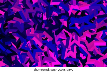 Dark Purple vector layout with bright stars. Stars on blurred abstract background with gradient. Pattern for futuristic ad, booklets.