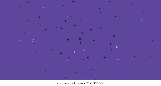 Dark Purple vector layout with bright stars. Shining colorful illustration with small and big stars. Pattern for wrapping gifts.