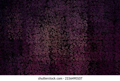 Dark Purple vector layout with bright stars. Blurred decorative design in simple style with stars. Smart design for your business advert.