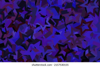 Diseño vector púrpura oscuro con estrellas brillantes. Ilustración decorativa brillante con estrellas en plantilla abstracta. Patrón para anuncios futuristas, folletos.