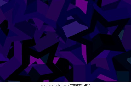 Diseño vector púrpura oscuro con estrellas brillantes. Ilustración abstracta brillante con estrellas de colores. Mejor diseño para tu anuncio, afiche, banner.