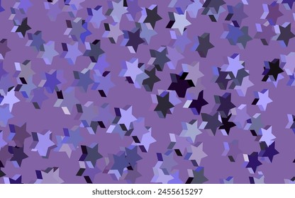 Dark Purple vector layout with bright stars. Stars on blurred abstract background with gradient. Best design for your ad, poster, banner.