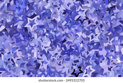 Dark Purple vector layout with bright stars. Modern geometrical abstract illustration with stars. Best design for your ad, poster, banner.