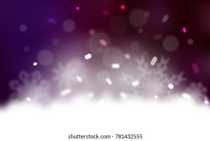 Dark Purple vector layout with bright snowflakes. Shining colored illustration with snow in christmas style. The template can be used as a new year background.