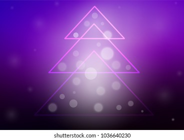 Dark Purple vector layout with a christmas tree. Modern geometrical abstract illustration with xmas tree. New year design for your business advert.